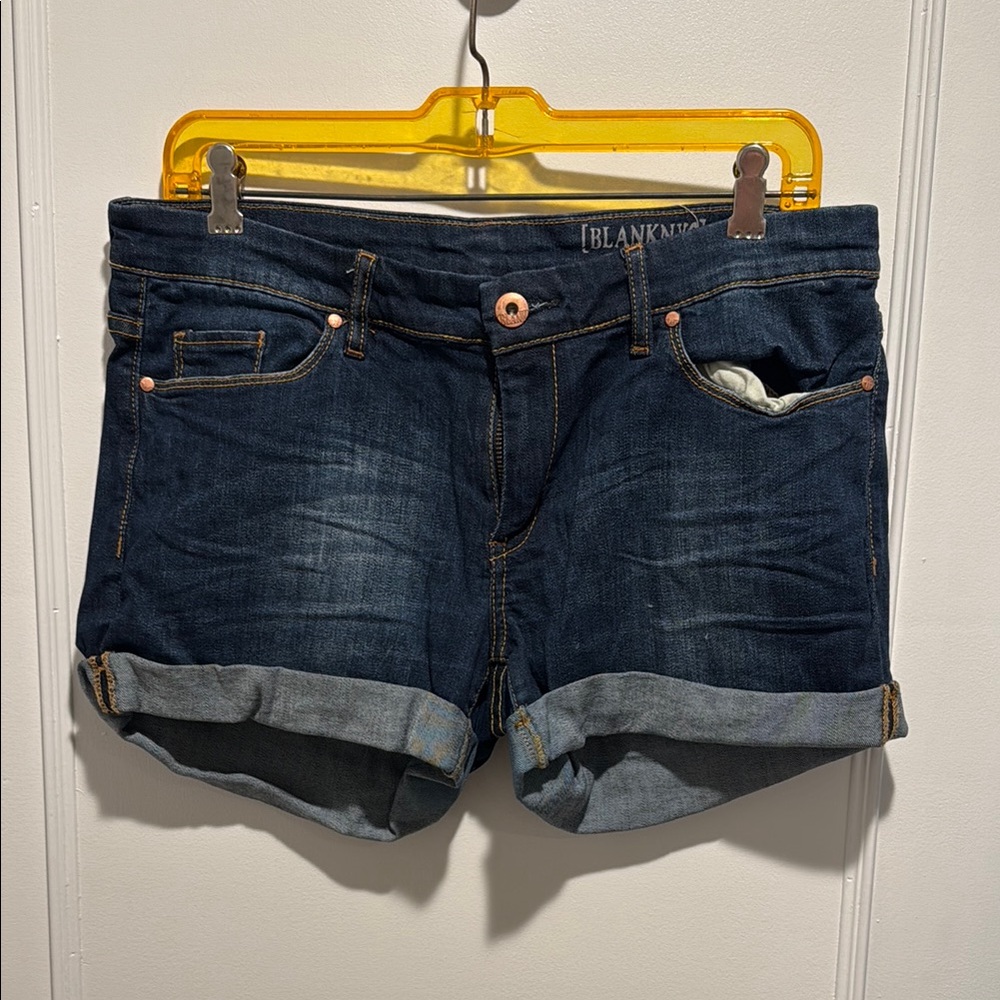 Blank NYC Women's Dark Blue Denim Shorts